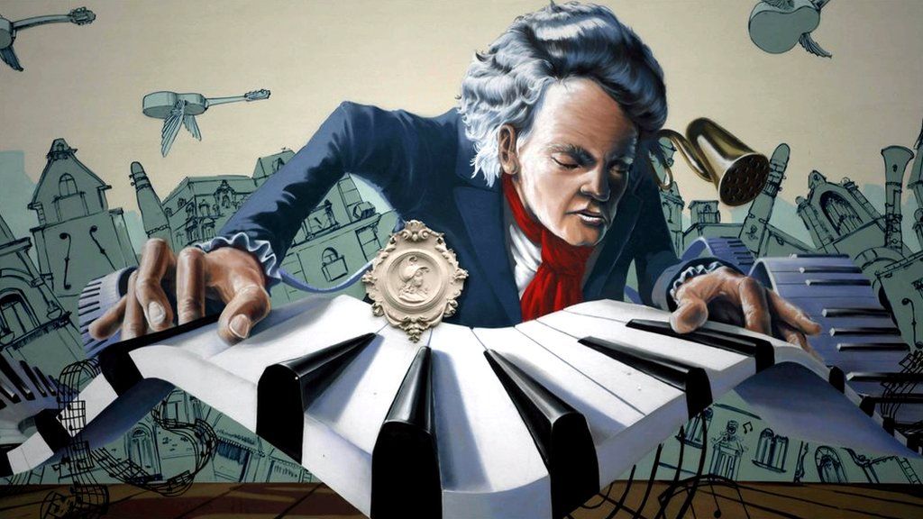 A mural depicting Ludwig van Beethoven