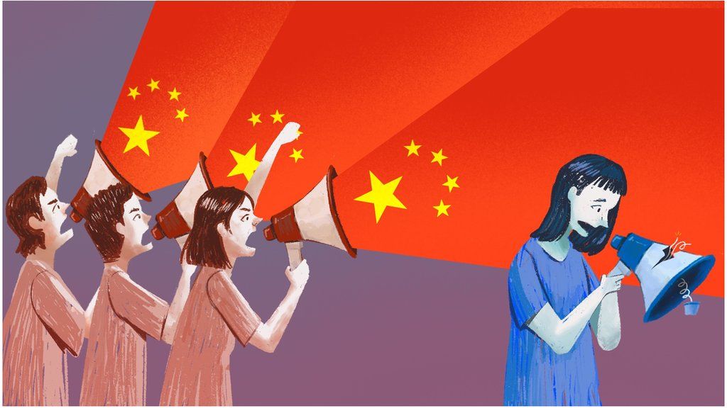 Illustration of Chinese patriotic bloggers