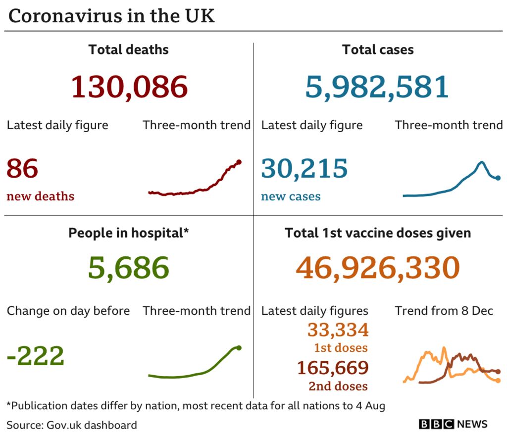 Daily Covid figures graphic