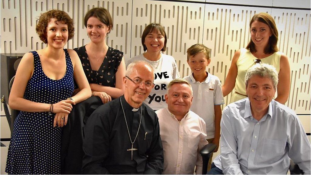 Archbishop Justin Welby with guests on the BBC Ouch podcast