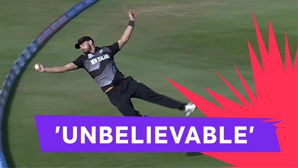 T20 World Cup - New Zealand v Afghanistan: Daryl Mitchell stops six with diving catch & release