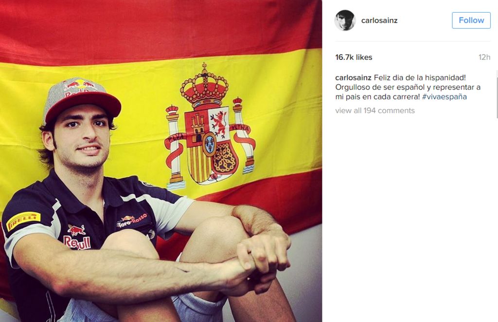 Carlos Sainz instagram post