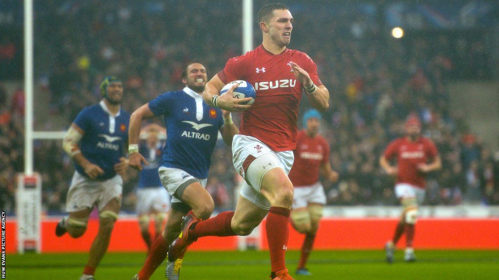 George North scores against France in 2019