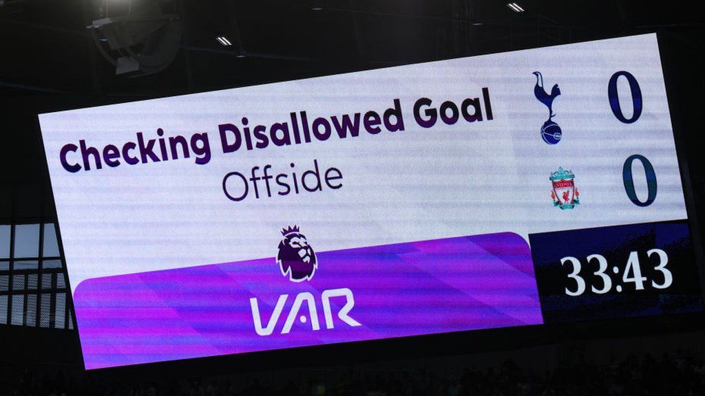 VAR check during Tottenham's game against Liverpool