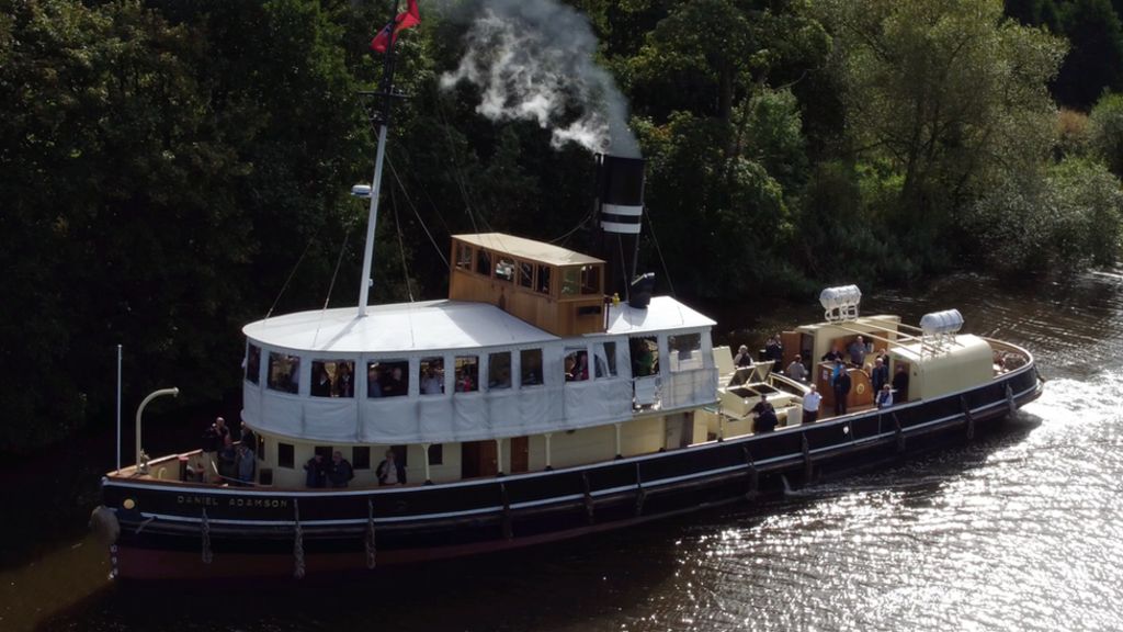 Steam tug boat sails along Manchester Ship Canal after £3.8m revamp