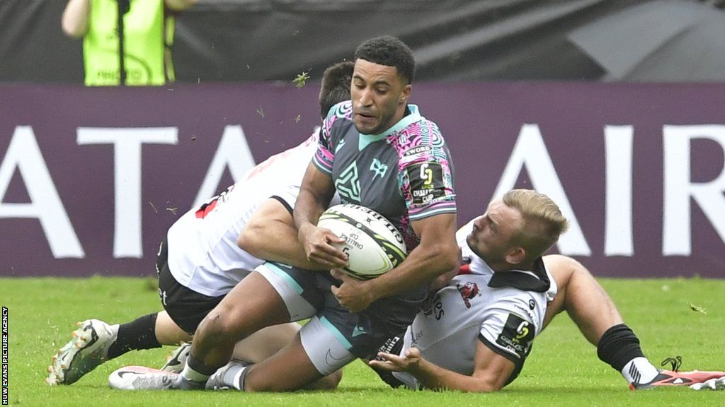 Ospreys wing Keelan Giles was one of five try scorers against Lions