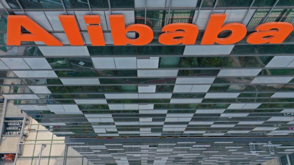 Sign on Alibaba headquarters in Hangzhou