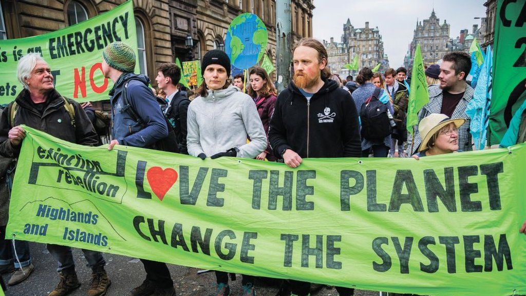 Climate change protesters, pictured here in Edinburgh in 2019, are planning high-impact disruption during COP26
