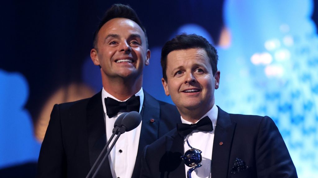  Anthony McPartlin and Declan Donnelly appear in tuxedos at the National Television Awards