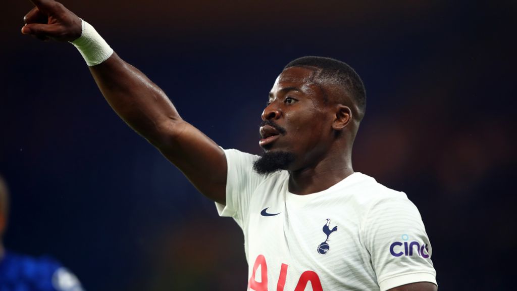 Serge Aurier in action for Tottenham during a pre-season friendly against Chelsea in 2021