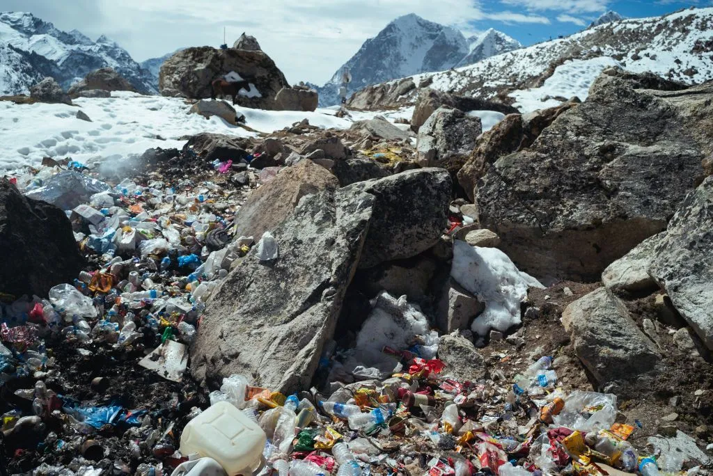 Plastic waste near Gorakshep, Nepal