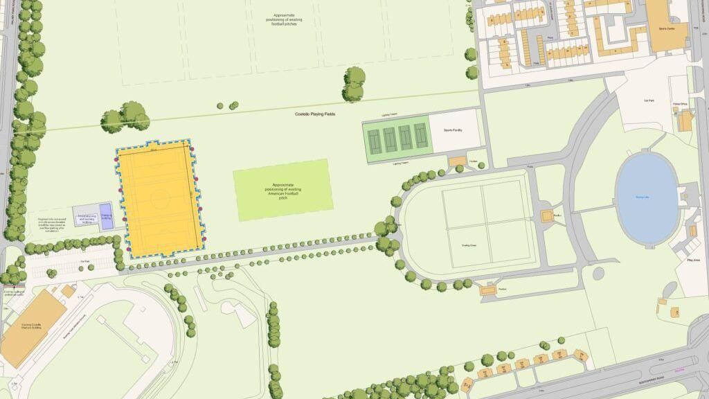 Proposed layout of Costello playing fields