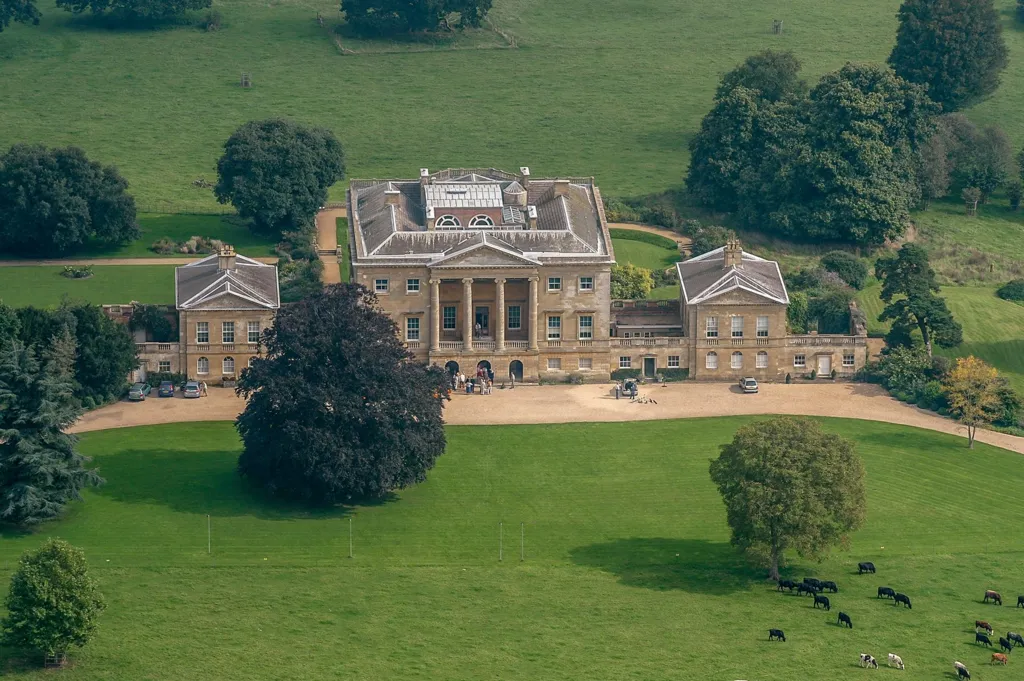 Aerial photograph of the grade one listed, Basildon Park on September 18, 2010. 