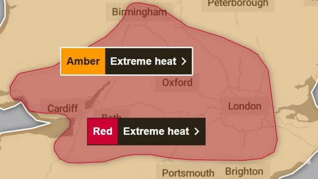 Primera alerta roja por calor extremo para Gales, donde las temperaturas podrían alcanzar los 38 °C.