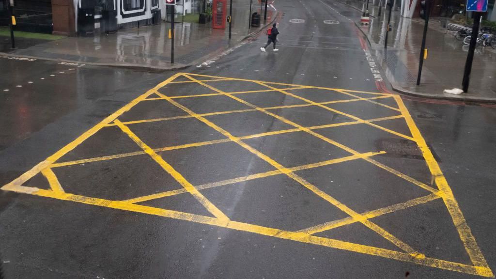 A yellow box junction