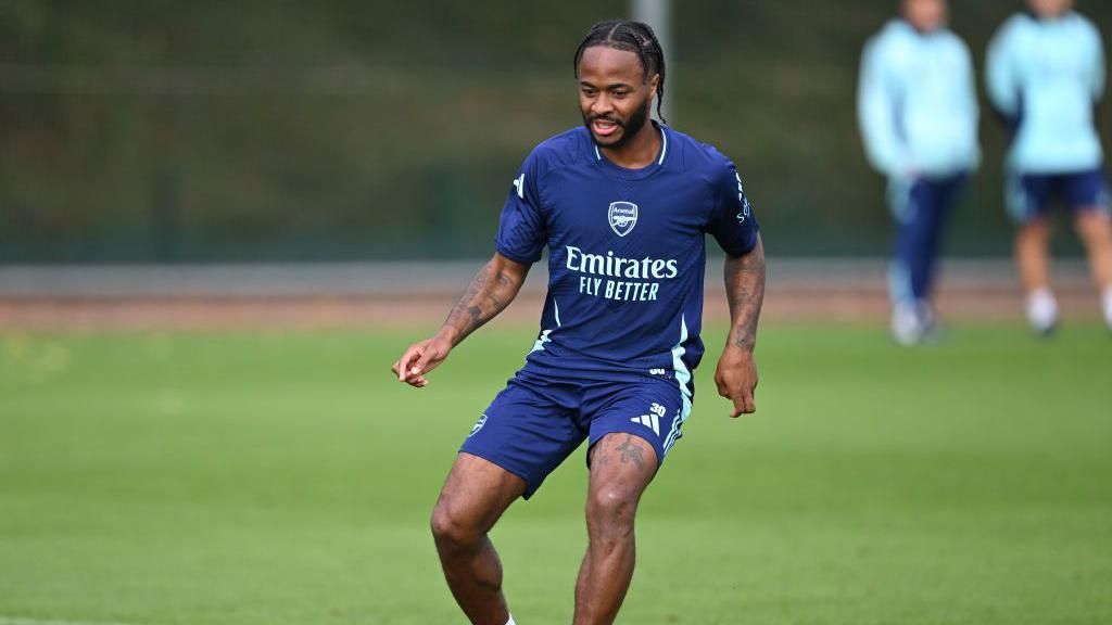 Raheem Sterling in training for Arsenal
