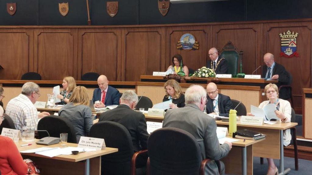 Gosport Borough Council members sitting in council chambers for meeting