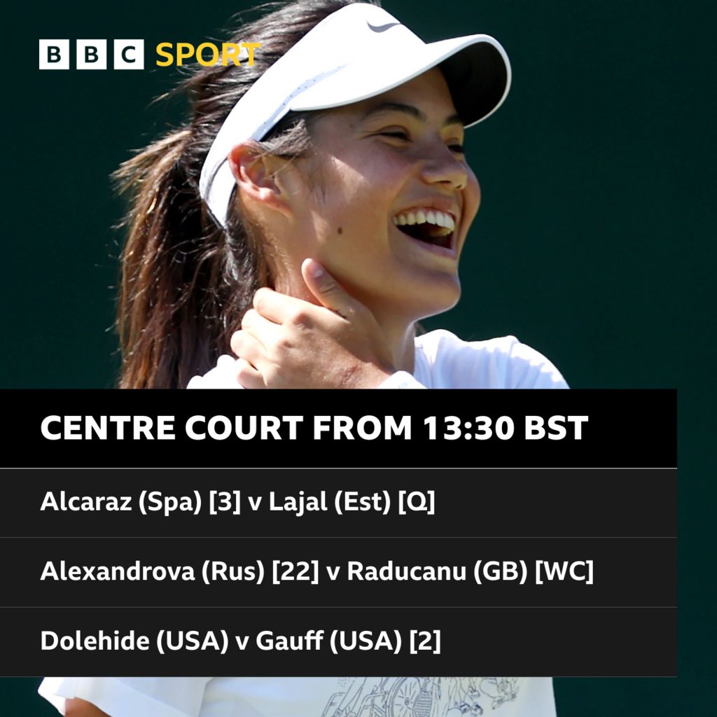 Centre Court order of play
