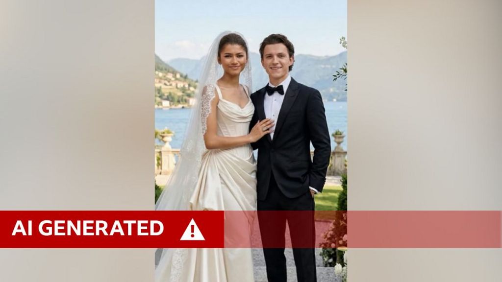 An AI created image of Zendaya and Tom Holland getting married