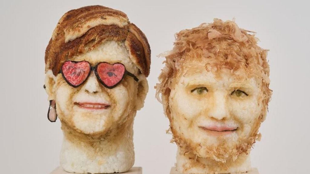 Elton John and Ed Sheeran sushi heads