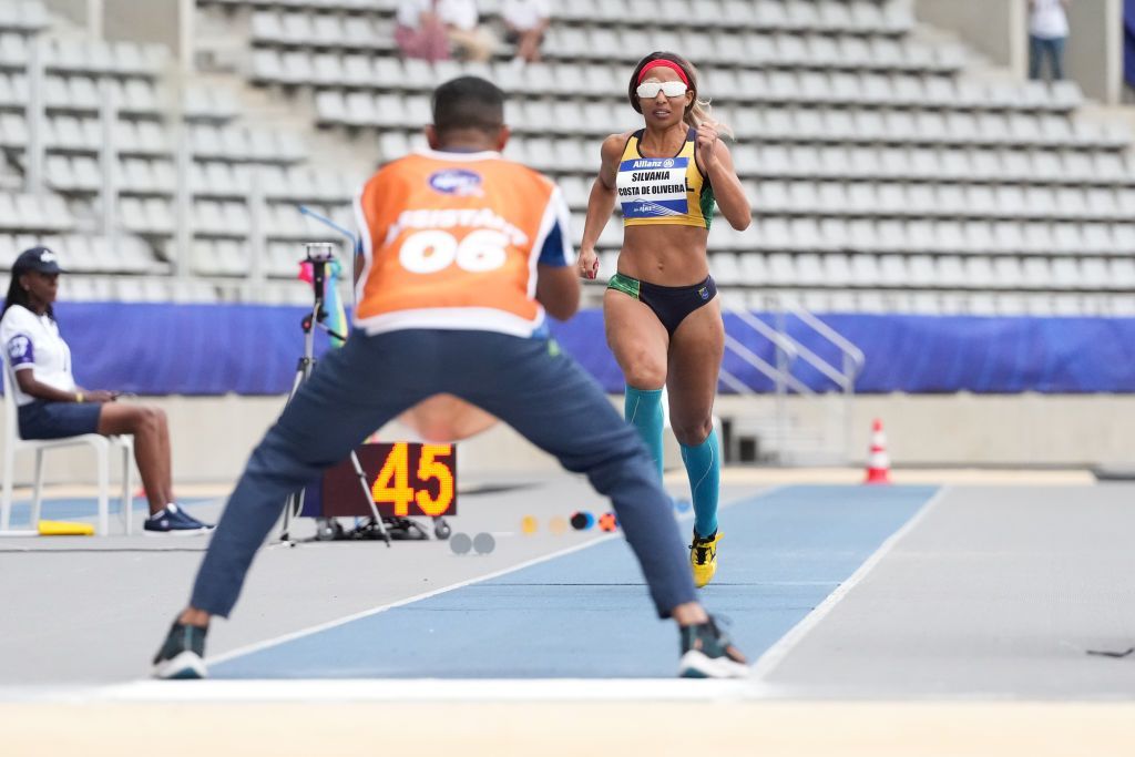 Brazil's Silvania Costa takes part in the T11 long jump at the 2023 Para-athletics World Championships in 2023