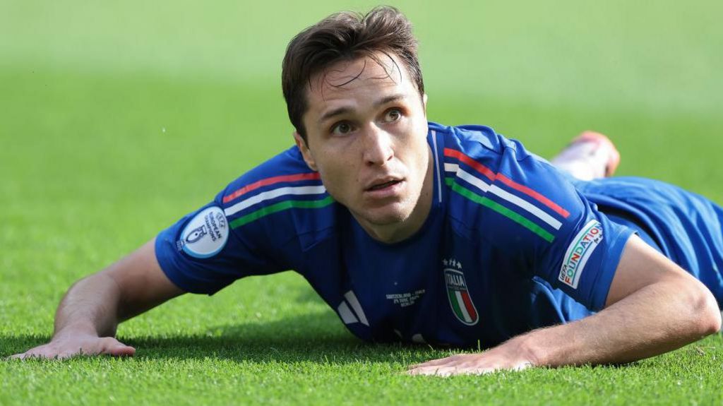 Federico Chiesa in action for Italy in their EURO 2024 last-16 game against Switzerland