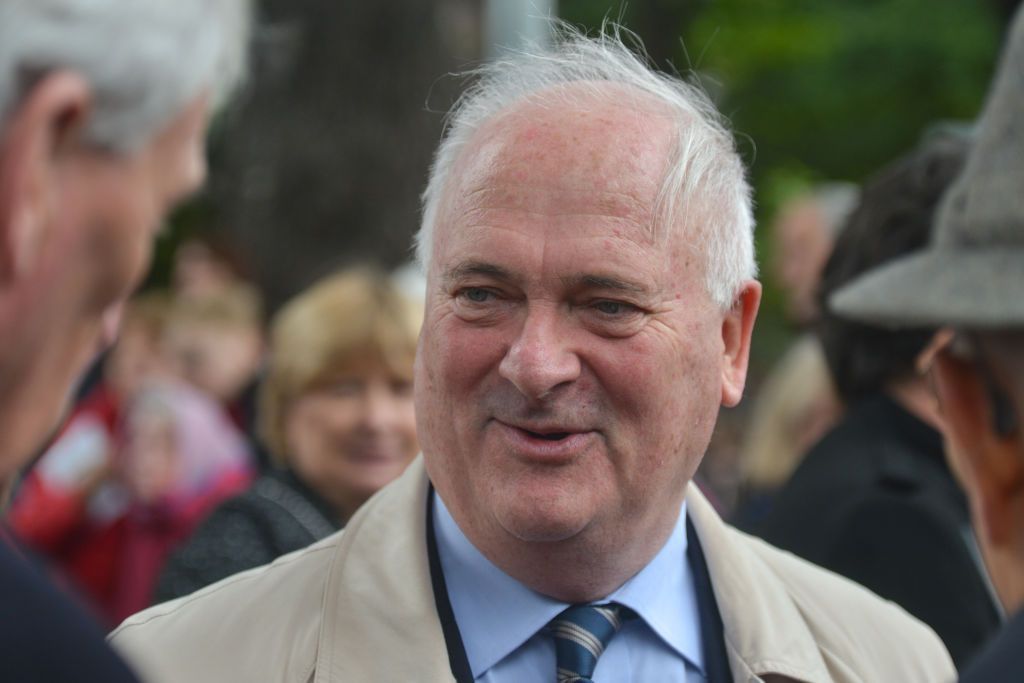 John Bruton pictured at a funeral in 2017