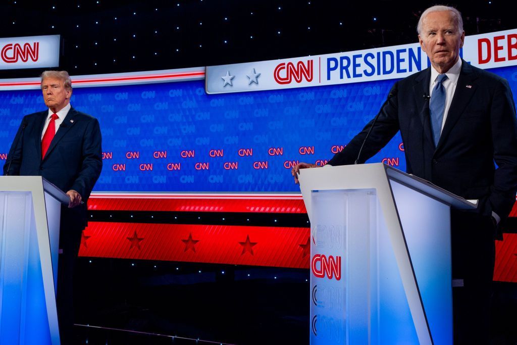 Biden and Trump at the 27 June debate