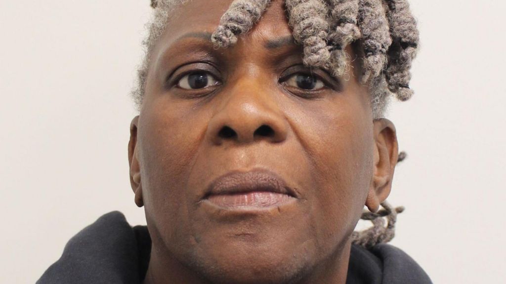 A custody photo of Janice Nix, wearing a black hooded top.  