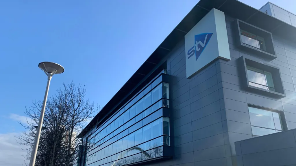 An exterior image of the STV headquarters in Glasgow