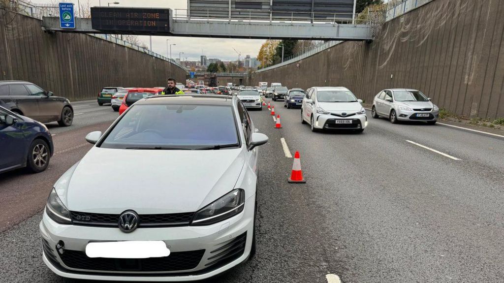 Abandoned car causes delays on Birmingham s A38M Aston Expressway