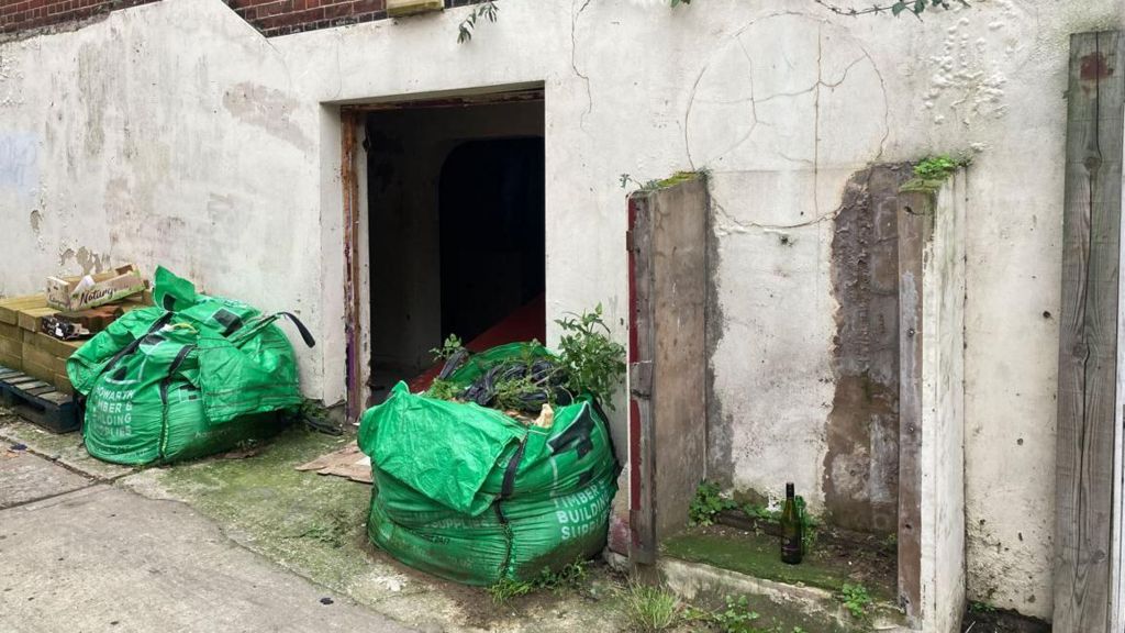 Bags of cannabis outside a building in Ipswich