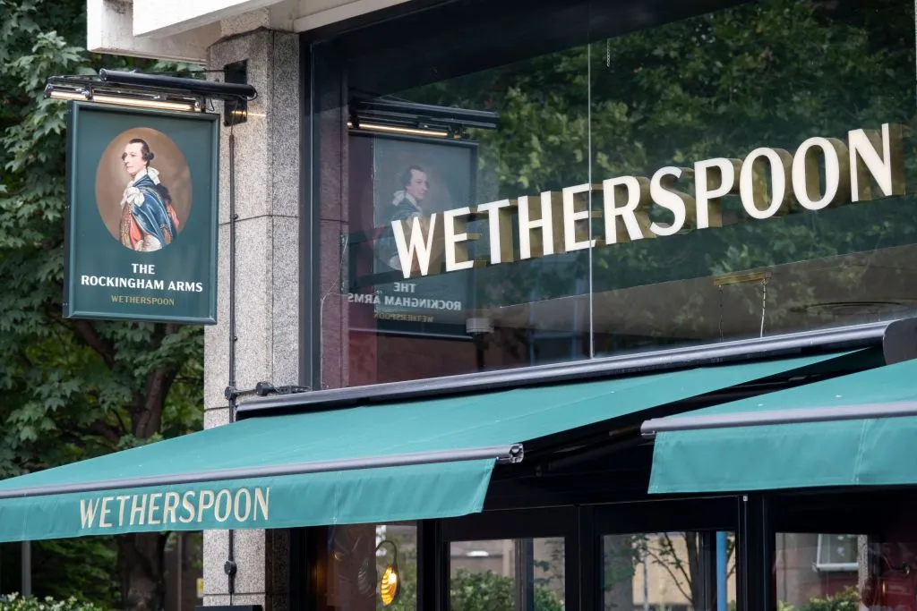 Outside of a Wetherspoon pub The Rockingham Arms at Elephant and Castle 