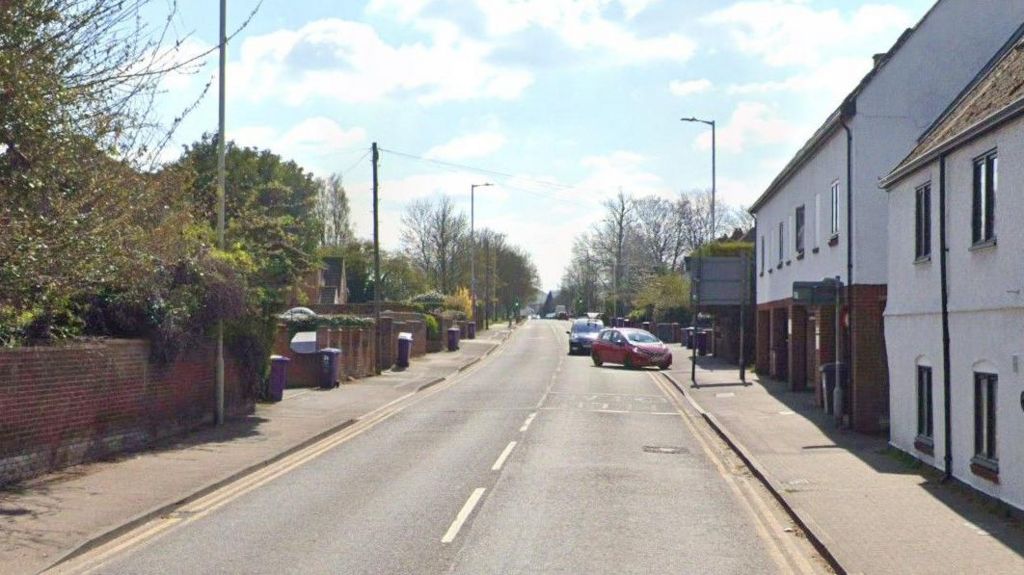 Clothall Road, the A507, in Baldock, Hertfordshire