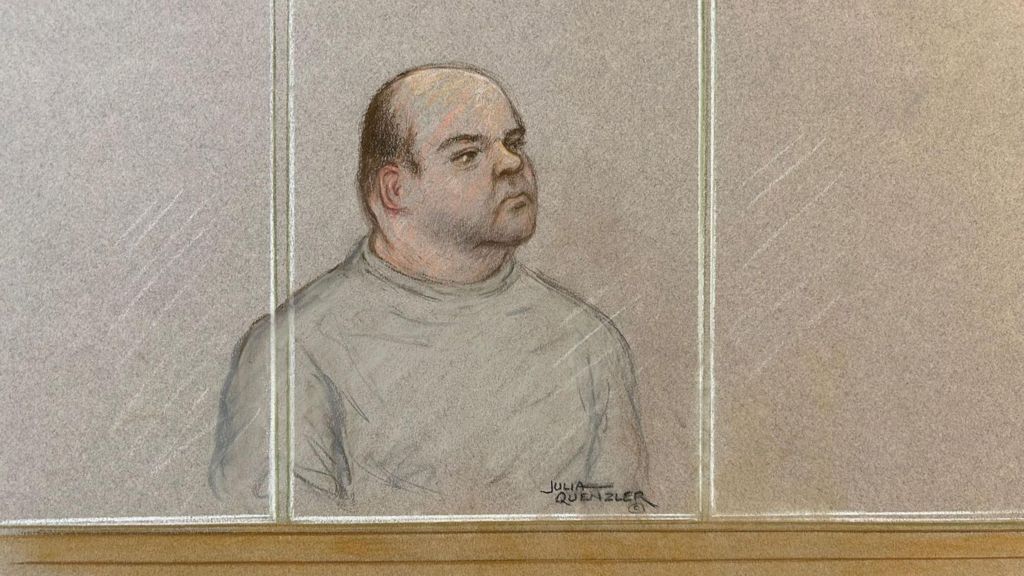 Court sketch of Gavin Plumb