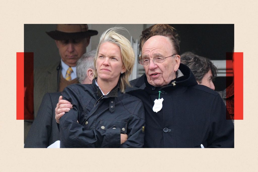 Rupert Murdoch (R) and daughter Elisabeth Murdoch attend the Cheltenham Festival 
