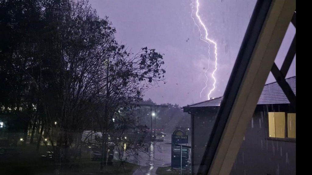 Lightning strikes in Fleet, Hampshire