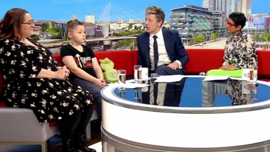 Charlie on the BBC Breakfast sofa