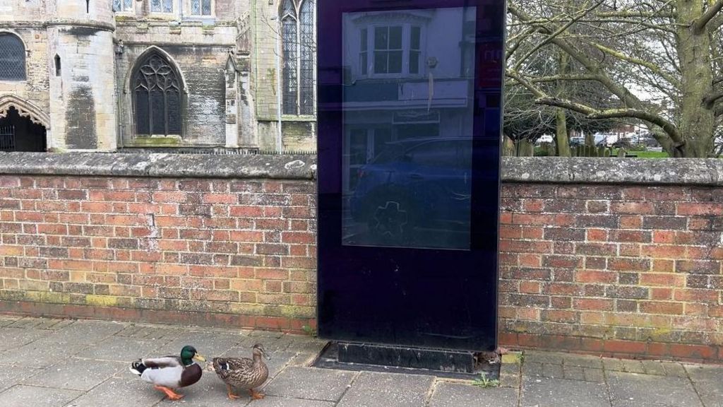 Digital noticeboard outside of All Saints church