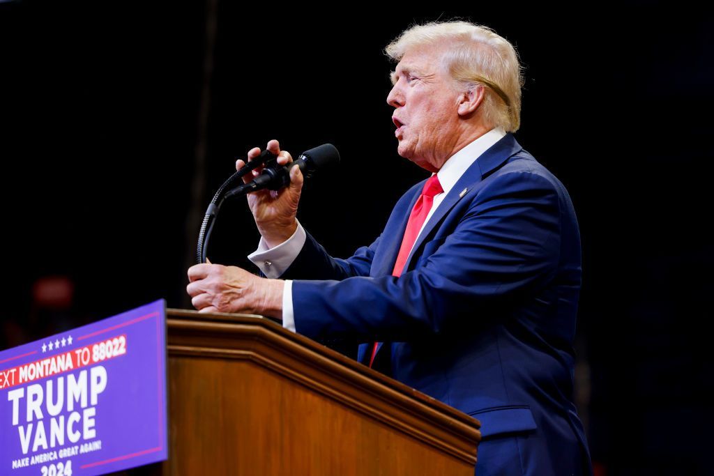 Donald Trump at a rally in Montana