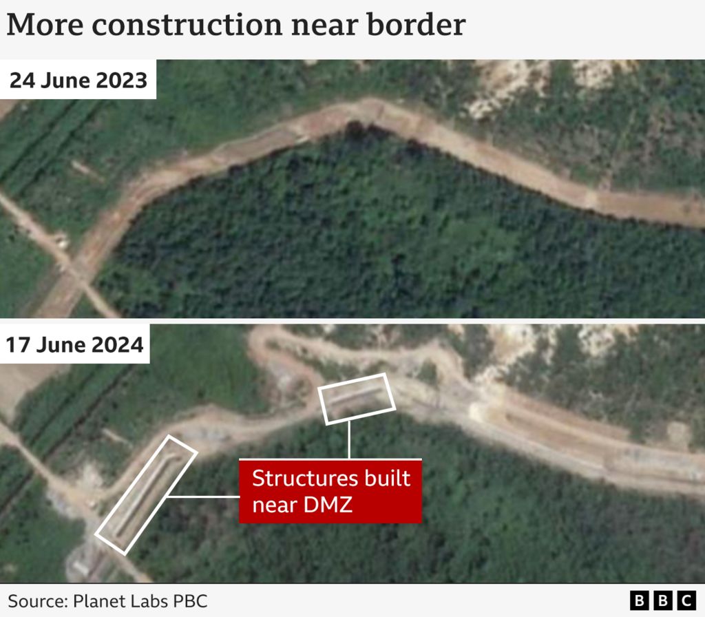 North Korea building border ‘wall’, satellite images reveal BBC News