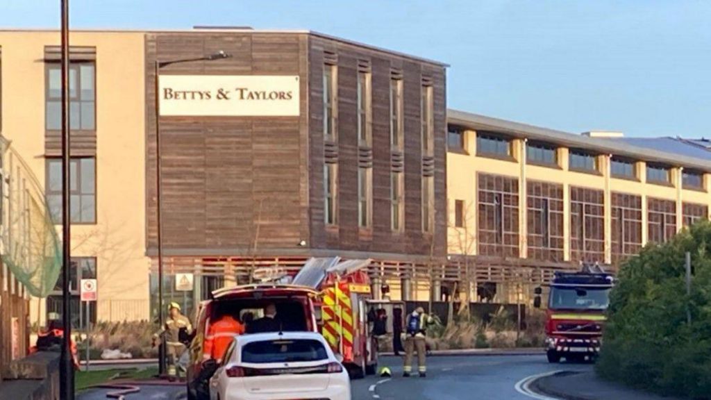 Firefighters at Taylors of Harrogate factory