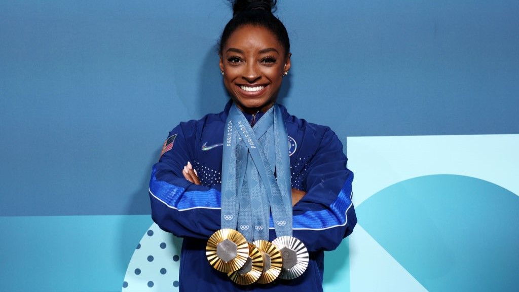 Simone Biles with four gold medals