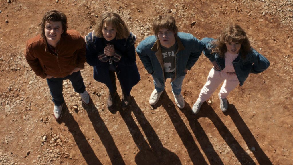 Four characters in Stranger Things