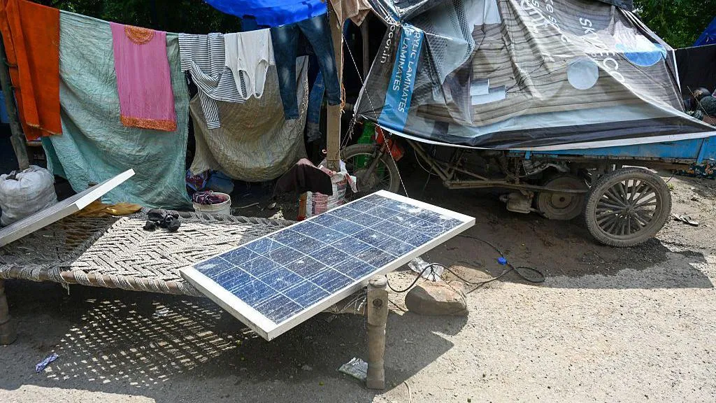 Rooftop solar panels in Noida, India