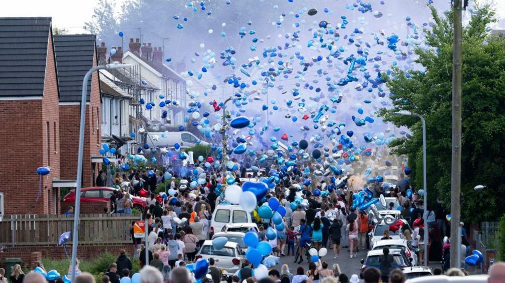 Balloons released in Ely on 26 May