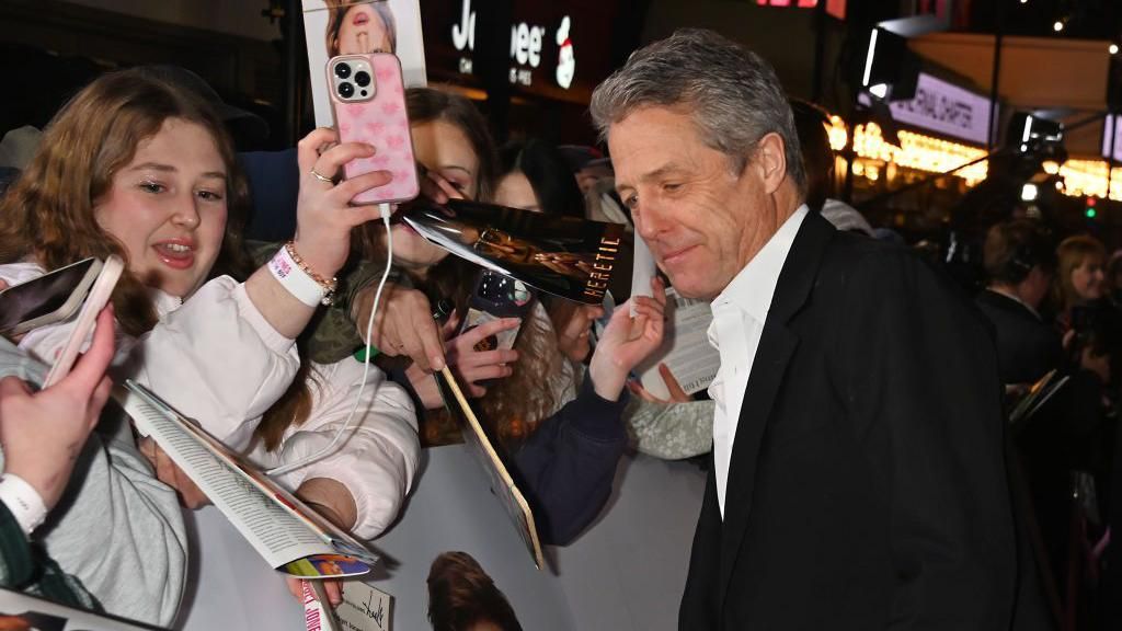 Hugh Grant attends the world premiere of Bridget Jones: Mad About The Boy at Odeon Luxe Leicester Square on 29 January 2025 in London