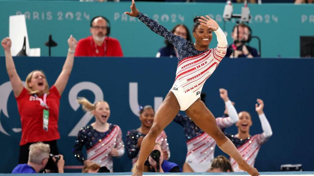 Simone Biles: USA team gold at the Paris Olympics - BBC Newsround