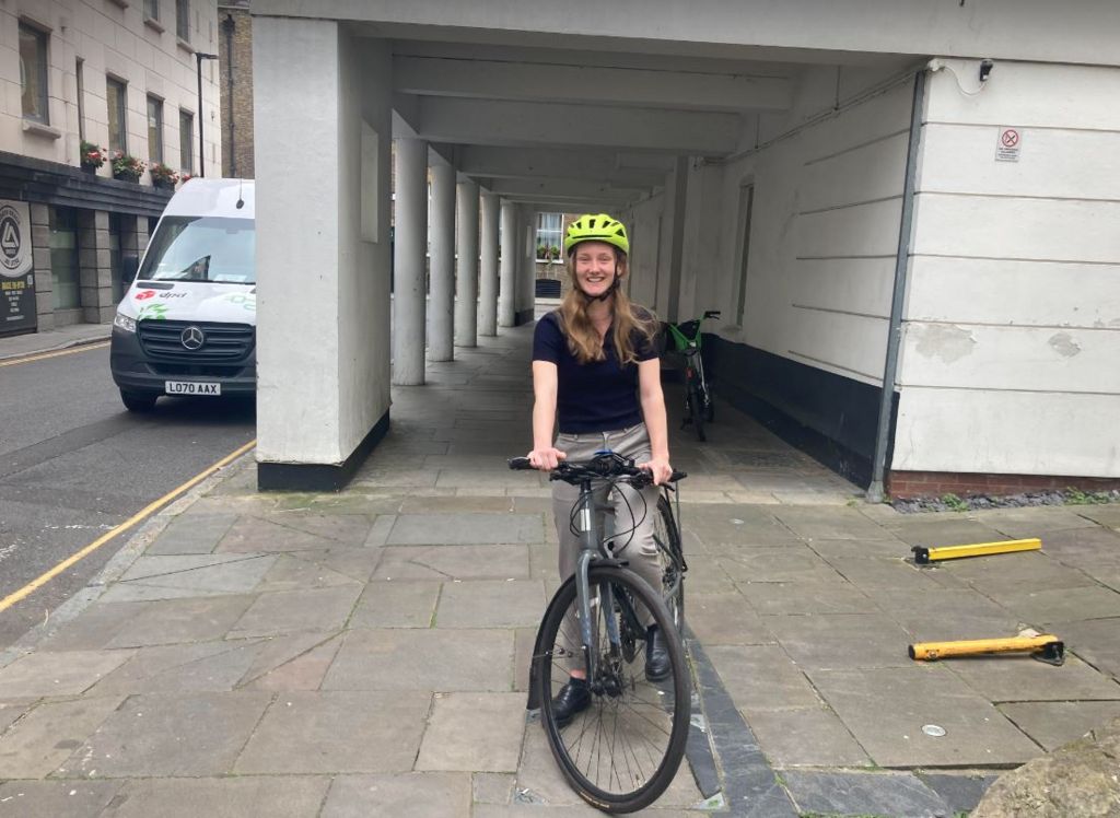 Woman on bike