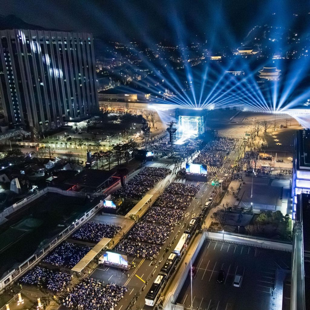 Top shot of BTS concert in Seoul